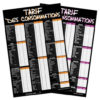 Tarif consommations bar 40x60cm orange ou violet au choix