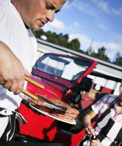 tablier barbecue et torchon bistrot assorti