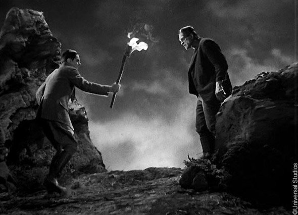 Le Frankenstein de Whale (1931) : la rencontre de Henry et sa créature dans la montagne