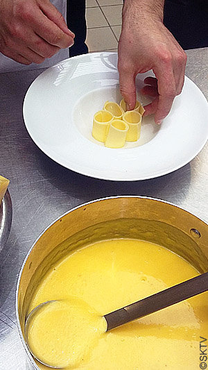 Velouté de Butternut : les tonnelets de Beaufort