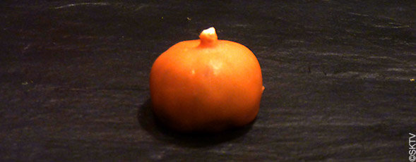 Truffes d'Halloween : une truffe au beurre habillée de chocolat orange