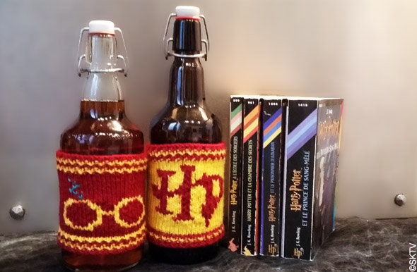 Butterbeer cosy : un cache-bouteille fait-maison