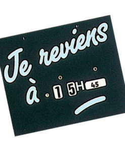 Pancarte horaire Je reviens