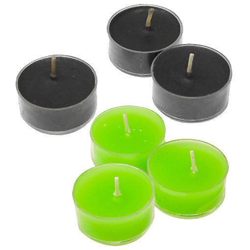 bougies chauffe-plat halloween noir ou vert fluo