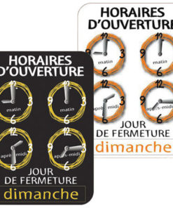 panneau horaires d’ouverture : fond noir ou blanc