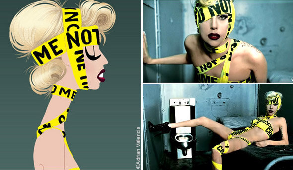 Le Ruban Scène de Crime dans le clip "Telephone" de Lady Gaga, feat. Beyoncé, en 2010
