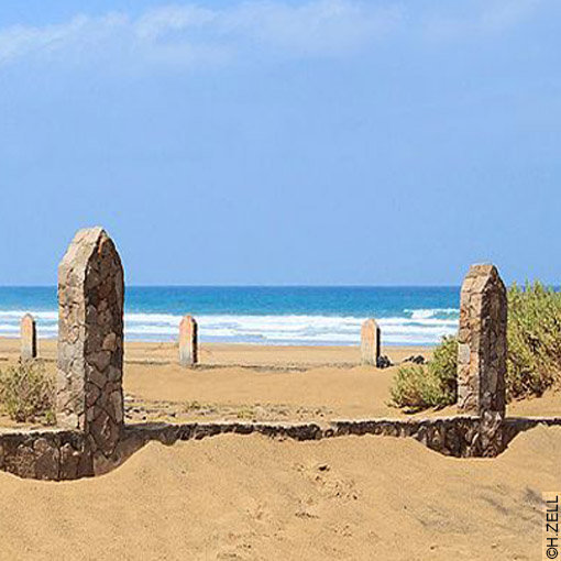 Cimetière marin de Cofete : l'enclos face à la mer