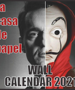 Calendriers séries 2021 : couverture du calendrier biface de la Casa de Papel