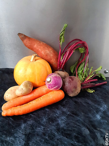 Recette de légumes rôtis d'Halloween : votre panier de légumes